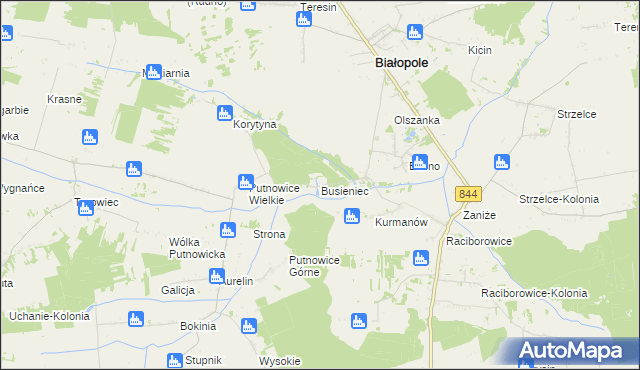 mapa Busieniec, Busieniec na mapie Targeo