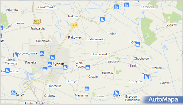 mapa Buszkówek, Buszkówek na mapie Targeo