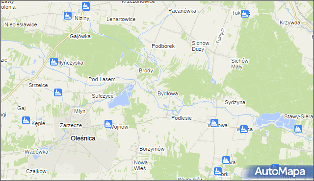 mapa Bydłowa, Bydłowa na mapie Targeo