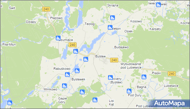 mapa Bysław, Bysław na mapie Targeo