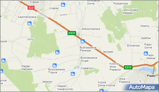 mapa Bystrzejowice Pierwsze, Bystrzejowice Pierwsze na mapie Targeo