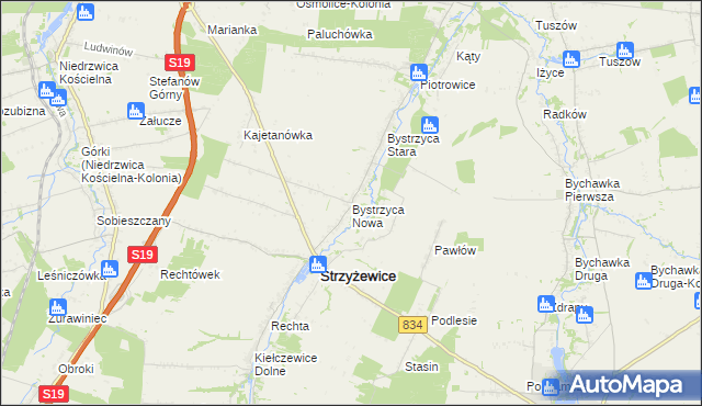 mapa Bystrzyca Nowa, Bystrzyca Nowa na mapie Targeo