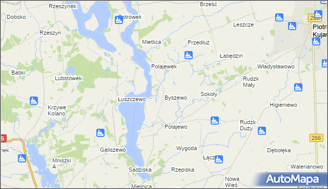 mapa Byszewo gmina Piotrków Kujawski, Byszewo gmina Piotrków Kujawski na mapie Targeo