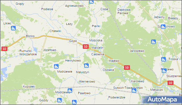 mapa Całownia, Całownia na mapie Targeo