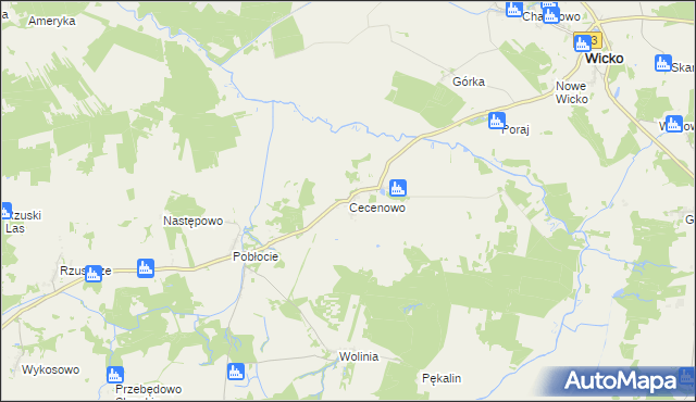 mapa Cecenowo, Cecenowo na mapie Targeo