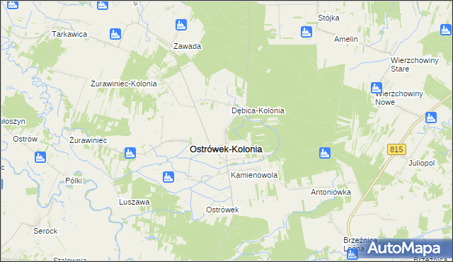 mapa Cegielnia gmina Ostrówek, Cegielnia gmina Ostrówek na mapie Targeo