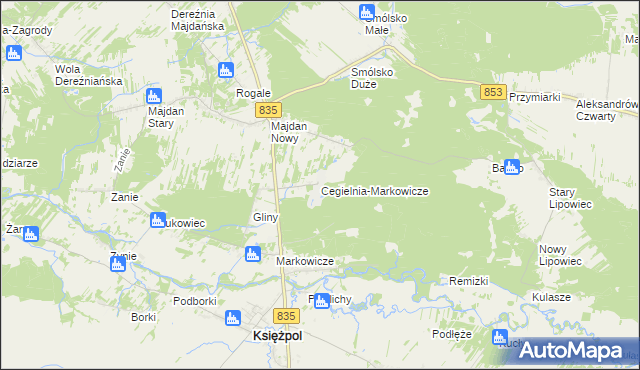 mapa Cegielnia-Markowicze, Cegielnia-Markowicze na mapie Targeo