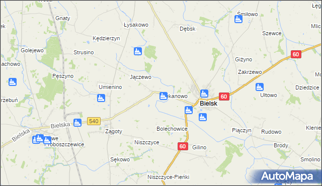 mapa Cekanowo gmina Bielsk, Cekanowo gmina Bielsk na mapie Targeo