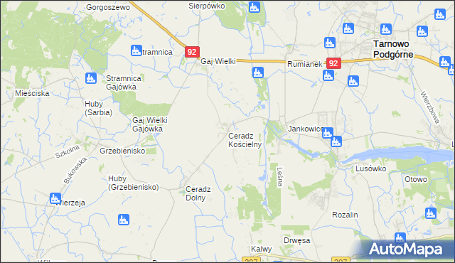 mapa Ceradz Kościelny, Ceradz Kościelny na mapie Targeo