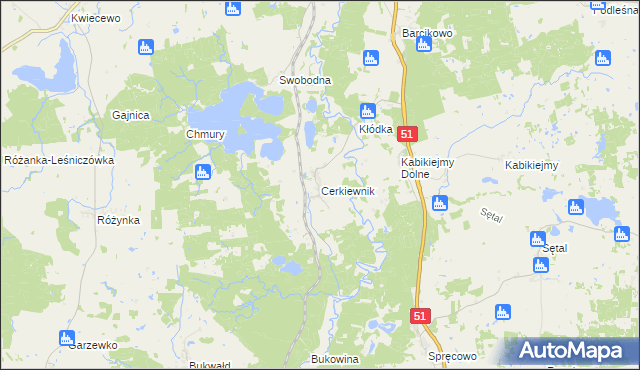 mapa Cerkiewnik, Cerkiewnik na mapie Targeo