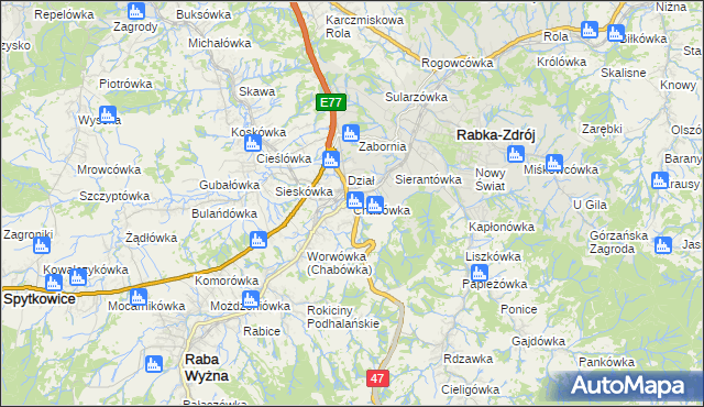 mapa Chabówka, Chabówka na mapie Targeo