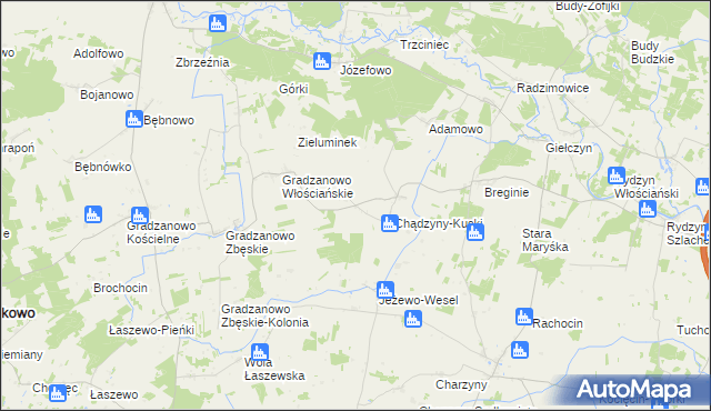 mapa Chądzyny-Krusze, Chądzyny-Krusze na mapie Targeo