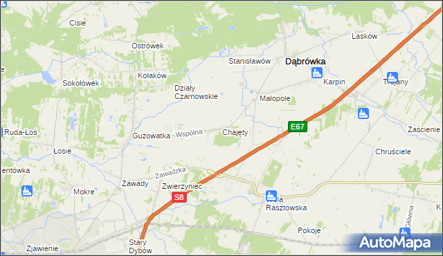 mapa Chajęty, Chajęty na mapie Targeo