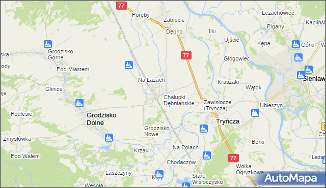 mapa Chałupki Dębniańskie, Chałupki Dębniańskie na mapie Targeo