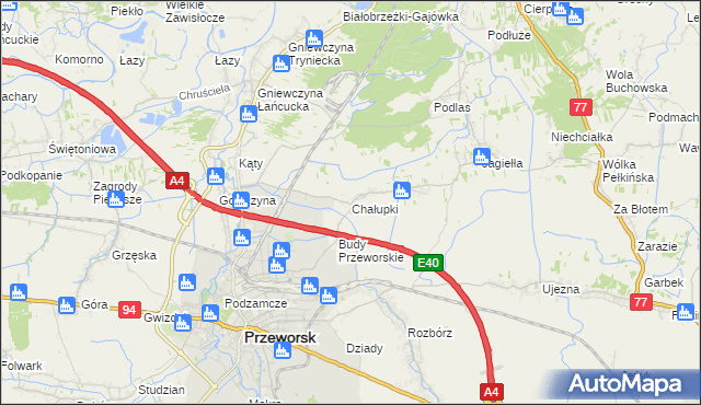 mapa Chałupki gmina Przeworsk, Chałupki gmina Przeworsk na mapie Targeo