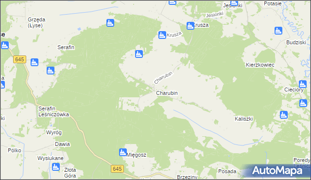 mapa Charubin, Charubin na mapie Targeo