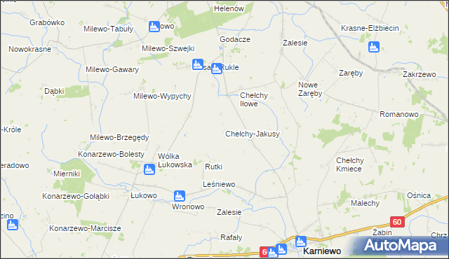 mapa Chełchy-Jakusy, Chełchy-Jakusy na mapie Targeo