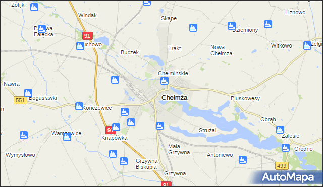 mapa Chełmża, Chełmża na mapie Targeo