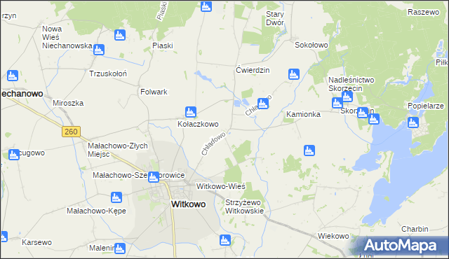 mapa Chłądowo, Chłądowo na mapie Targeo