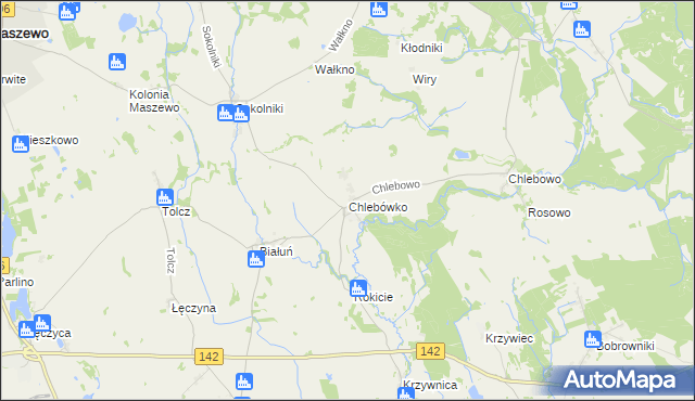 mapa Chlebówko, Chlebówko na mapie Targeo