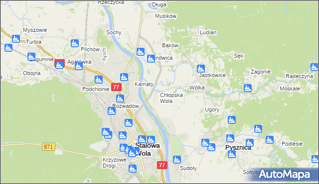 mapa Chłopska Wola, Chłopska Wola na mapie Targeo