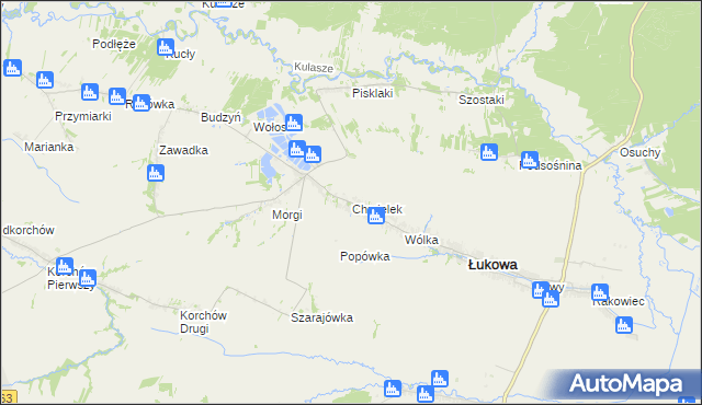 mapa Chmielek, Chmielek na mapie Targeo