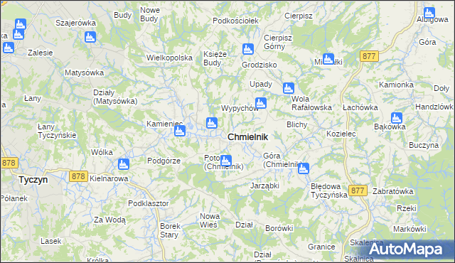 mapa Chmielnik powiat rzeszowski, Chmielnik powiat rzeszowski na mapie Targeo