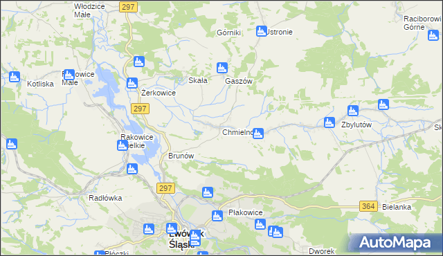 mapa Chmielno gmina Lwówek Śląski, Chmielno gmina Lwówek Śląski na mapie Targeo