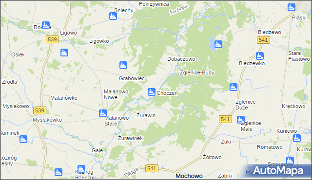 mapa Choczeń, Choczeń na mapie Targeo