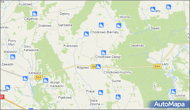 mapa Chodkowo-Załogi, Chodkowo-Załogi na mapie Targeo