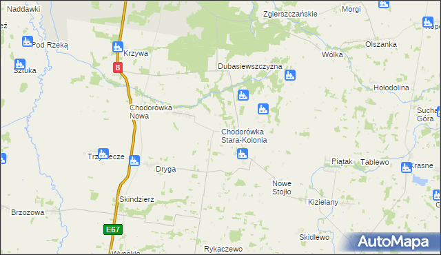 mapa Chodorówka Stara-Kolonia, Chodorówka Stara-Kolonia na mapie Targeo