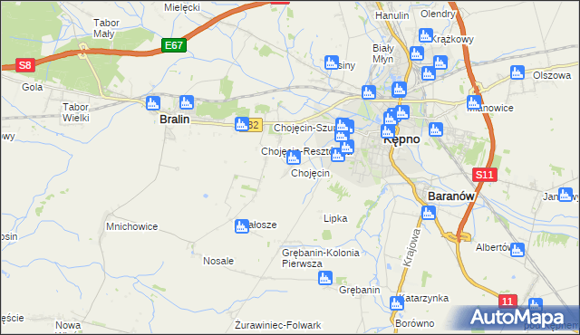 mapa Chojęcin, Chojęcin na mapie Targeo