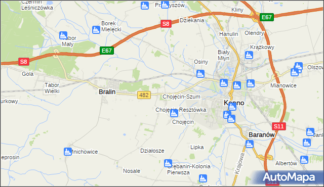 mapa Chojęcin-Szum, Chojęcin-Szum na mapie Targeo