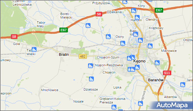 mapa Chojęcin-Szum, Chojęcin-Szum na mapie Targeo