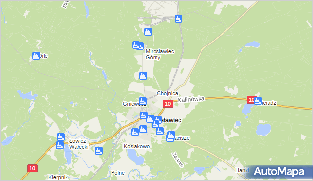 mapa Chojnica gmina Mirosławiec, Chojnica gmina Mirosławiec na mapie Targeo