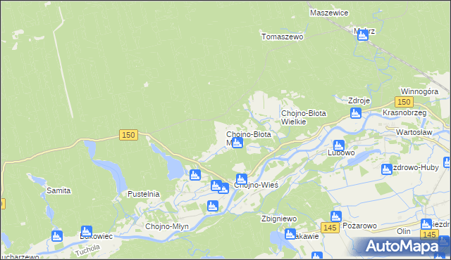mapa Chojno-Błota Małe, Chojno-Błota Małe na mapie Targeo