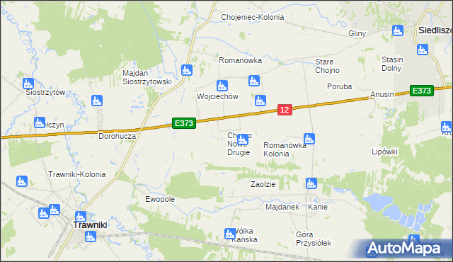 mapa Chojno Nowe Drugie, Chojno Nowe Drugie na mapie Targeo