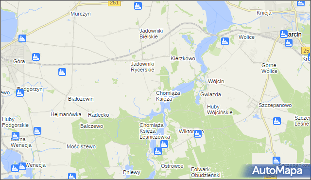 mapa Chomiąża Księża, Chomiąża Księża na mapie Targeo