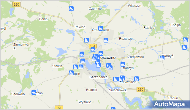 mapa Choszczno, Choszczno na mapie Targeo