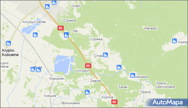 mapa Chraboły gmina Dobrzyniewo Duże, Chraboły gmina Dobrzyniewo Duże na mapie Targeo