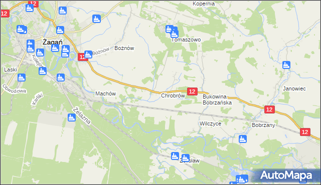 mapa Chrobrów, Chrobrów na mapie Targeo