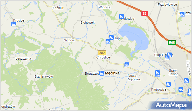 mapa Chroślice, Chroślice na mapie Targeo