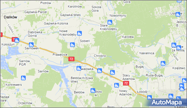 mapa Chrośno, Chrośno na mapie Targeo