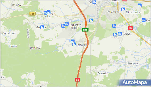 mapa Chróstnik, Chróstnik na mapie Targeo