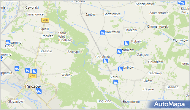 mapa Chruścice, Chruścice na mapie Targeo