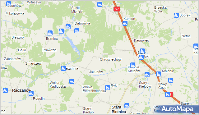 mapa Chruściechów gmina Stara Błotnica, Chruściechów gmina Stara Błotnica na mapie Targeo