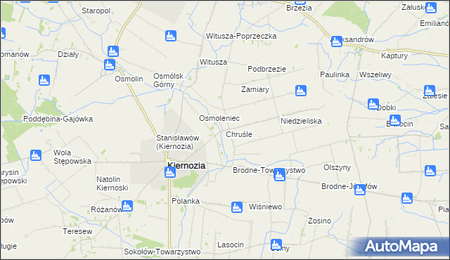 mapa Chruśle, Chruśle na mapie Targeo