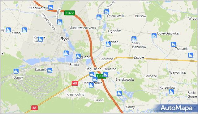 mapa Chrustne, Chrustne na mapie Targeo