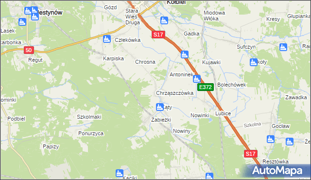 mapa Chrząszczówka, Chrząszczówka na mapie Targeo