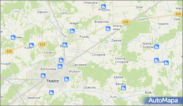 mapa Chrzęsne, Chrzęsne na mapie Targeo